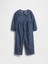 Bebek Koyu Mavi Denim Yaka Detaylı Tulum 1