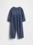 Bebek Koyu Mavi Denim Yaka Detaylı Tulum 4