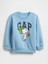 Erkek Bebek Açık Mavi Vintage Soft Snoopy Logo Sweatshirt 1