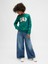 Kız Çocuk Koyu Yeşil Grafik Gap Logo Sweatshirt 3