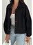 Stoperli Düğmeli Siyah Ceket 2