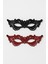 Çift Taraflı Dantelli Maske Siyah ve Koyu Kırmızı Renk Seçenekli Şık Parti ve Kostüm Aksesuarı Model - 5 2