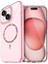 Apple Iphone 15 Live Diamond Magsafe Kapak - Pembe 1