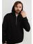 Yarım Fermuarlı Kapüşonlu Modal Sweatshirt 8