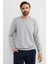 Basic Bisiklet Yaka Modal Kumaş Sweatshirt 3