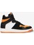Erkek Siyah Turuncu Beyaz Hakiki Deri Sneaker Bot 3K1SB75175 6