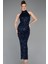 Halter Yaka Midi Pul Payet Abiye Elbise ABK2474 1