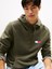 Tommy Hılfıger Erkek Marka Logolu Kapüşonlu Organik Pamuklu Kanguru Ceplli Günlük Kullanıma Uygun Yeşil Sweatshirt DM0DM20738 Mrh 2