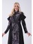 Siyah Üzeri Taş Işlemeli Bisiklet Yaka Tesettür Elbise 6502502.01 7