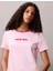 Calvın Kleın Kadın Marka Logolu Pamuklu Günlük Kullanıma Uygun Pembe T-Shirt LV047C821G W0S 2