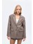 Çizgili Kaşe Vizon Kadın Blazer Ceket CKT01197 1