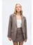 Çizgili Kaşe Vizon Kadın Blazer Ceket CKT01197 3