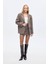 Çizgili Kaşe Vizon Kadın Blazer Ceket CKT01197 4