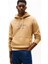 Tommy Hılfıger Erkek Marka Logolu Kapüşonlu Organik Pamuklu Kanguru Ceplli Günlük Kullanıma Uygun Açık Kahverengi Sweatshirt MW0MW40864 Gv7 1