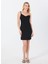 Bisiklet Yaka Düz Siyah Kısa Kadın Elbise 50536463 2