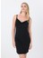 Bisiklet Yaka Düz Siyah Kısa Kadın Elbise 50536463 3