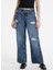 Yüksek Bel Geniş Paça Relaxed Lacivert Kadın Denim Pantolon Guess Jeans Kadın Relaxed Fit Jean 2