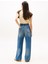 Yüksek Bel Düz Paça Loose Fit Mavi Kadın Denim Pantolon WW0WW471511A5 4