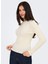 O Yaka Dar Çizgili Krem Kazak Kadın Onllouısa Ls Pullover Knt 3