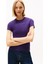 Yuvarlak Yaka Baskılı Mor Kadın T-Shirt DW0DW21550VLY 2