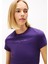 Yuvarlak Yaka Baskılı Mor Kadın T-Shirt DW0DW21550VLY 3