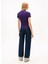 Yuvarlak Yaka Baskılı Mor Kadın T-Shirt DW0DW21550VLY 4