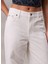 Yüksek Bel Geniş Paça Baggy Beyaz Kadın Denim Pantolon LV047D710GYY3 3
