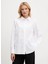 Standart Gömlek Yaka Düz Beyaz Kadın Gömlek A3W11021 2