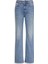 Yüksek Bel Düz Paça Skinny Fit Mavi Kadın Denim Pantolon LV047D733GYYC 7