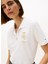 Işlemeli Beyaz Kadın Polo T-Shirt 3