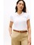 Baskılı Beyaz Kadın Polo T-Shirt 2