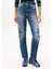 Yüksek Bel Düz Paça Slim Straight Koyu Mavi Kadın Denim Pantolon DW0DW215191BK 2