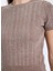 Yuvarlak Yaka Düz Kahve Kadın T-Shirt Chenille Kadın Triko 4