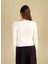 Kayık Yaka Düz Beyaz Kadın Bluz PBF5WL-TST9527 5