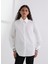 Standart Gömlek Yaka Düz Beyaz Kadın Gömlek A3W11023 1