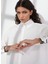 Standart Gömlek Yaka Düz Beyaz Kadın Gömlek A3W11023 3