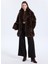 Koyu Kahve Kadın Kaban Onldawn Lıfe Faux Fur Coat cc Otw 2