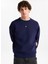 Bisiklet Yaka Lacivert Erkek Sweatshırt 50533689_DETTIL 3