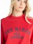 Bisiklet Yaka Baskılı Kırmızı Kadın Sweatshırt TBWRTS1035 5