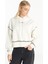 Kapüşon Yaka Düz Ekru Kadın Sweatshırt TBWRTS1034 3
