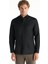 Comfort Fit Düğmeli Yaka Oxford Siyah Erkek Gömlek TBMRSH1010 1