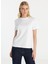 Bisiklet Yaka Düz Kırık Beyaz Kadın T-Shirt TBWRTS1084 1