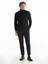 Bağlamalı Bel Normal Paça Tapered Fit Siyah Erkek Pantolon TBMRTR1031 1