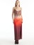 Degaje Yaka Desenli Kırmızı Uzun Kadın Elbise TBWRDR1016 3