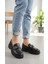 Kadın Kalın Taban Ortopedik Comfort Taban Deri Görünümlü Loafer – Siyah 3