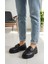 Kadın Kalın Taban Ortopedik Comfort Taban Deri Görünümlü Loafer – Siyah 3