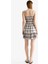 Kareli Askılı Askılı Mini Elbise F7335AX25SM 14