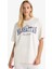Oversize Geniş Kalıp Bisiklet Yaka Baskılı Kısa Kollu Tişört 12
