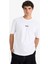 %100 Pamuk Boxy Fit Bisiklet Yaka Sırt Baskılı Kısa Kollu Tişört F8649AX25HS 16