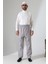 Erkek Lastikli Bel Cepli Hac Umre Keten Şalvar Pantolon - Gri (Vşn) 4
